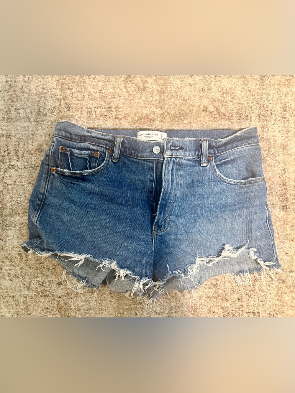 Abercrombie & Fitch Distressed Blue Denim Cutoff Shorts